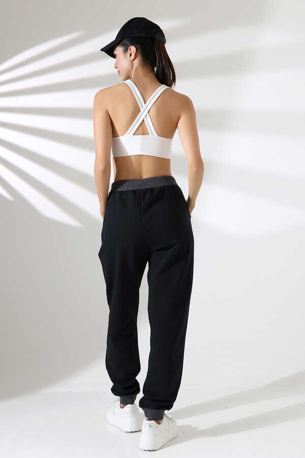 Unisex Siyah Jogger Sokak Stili Eşofman Altı | MS 1311